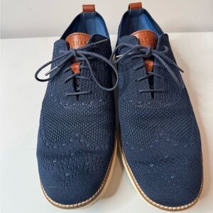 Cole Haan Men's Navy Knit Oxfords - Size: 13